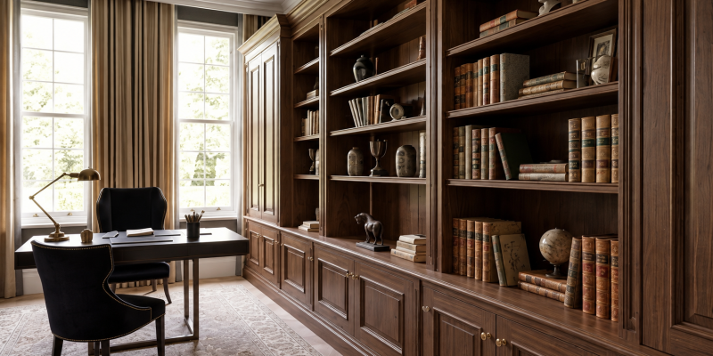 BROWN OAK BOOKCASE
