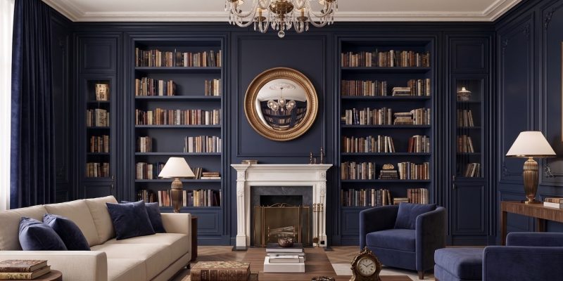 Blue Classic Bookcase